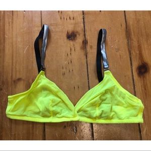Mesh triangle bralette - S/M - neon yellow